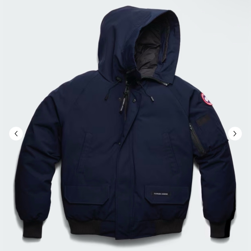 Canada Goose Dark Blue Hooded Puffer Jacket